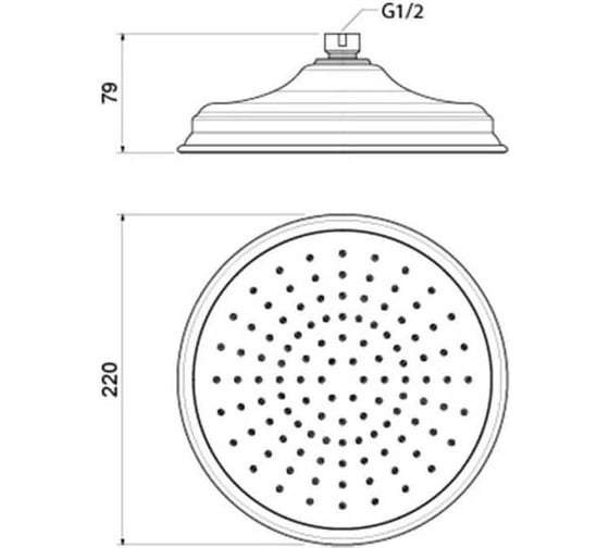 Верхний душ Aquatek КЛАССИК 220 мм AQ2088CR 00000135376