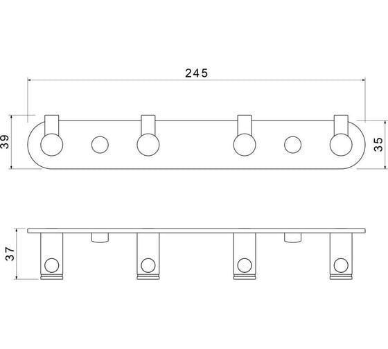 Планка AQUATEK ЕВРОПА с 4 крючками AQ4123CR 00000135510