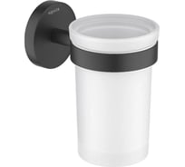 Стакан с держателем AQUATEK ЕВРОПА матовый черный AQ4104MB 00000135517