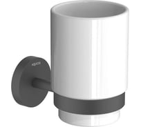 Стакан с держателем AQUATEK БЕТТА матовый черный AQ4604MB 00000135679