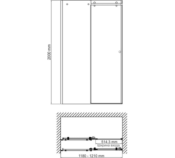 Душевая дверь WasserKRAFT Vils 56R05
