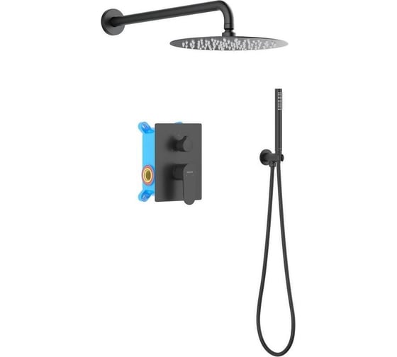 Душевой комплект Aquatek ОБЕРОН Set 3 в 1, матовый черный AQ1272MB 00000135157 1