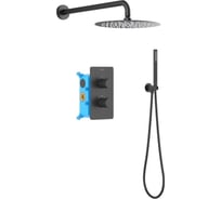 Душевой комплект Aquatek ЕВРОПА Set 3 в 1, матовый черный AQ1376MB 00000135219