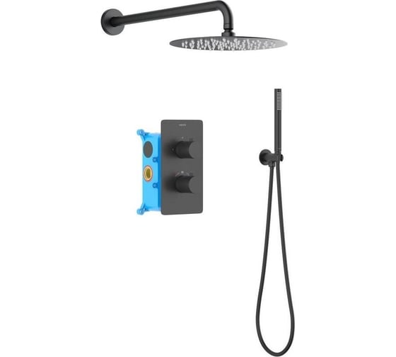 Душевой комплект Aquatek ЕВРОПА Set 3 в 1, матовый черный AQ1376MB 00000135219