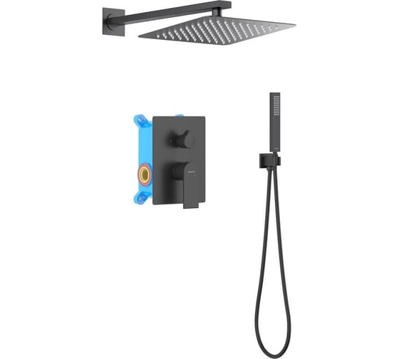 Душевой комплект Aquatek ЛИРА Set 3 в 1, матовый черный AQ1472MB 00000135251 1