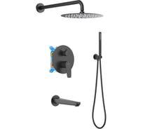 Душевой комплект Aquatek БЕТТА Set 4 в 1, матовый черный AQ1173MB 00000135127