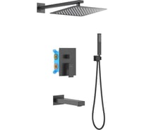 Душевой комплект Aquatek ЛИБРА Set 4 в 1, матовый черный AQ1673MB 00000135331