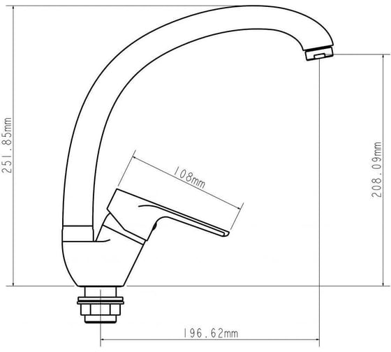 Смеситель для кухни ECONOCE D35-A, серия 280, черный EC0283BL