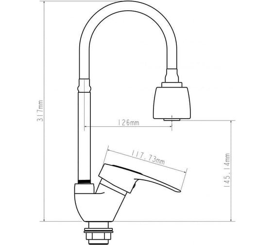 Смеситель для кухни ECONOCE D35-A, серия 290, черный EC0291BL