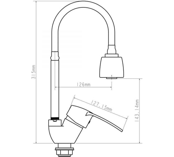 Смеситель для кухни ECONOCE D40-A, серия 320 EC0324