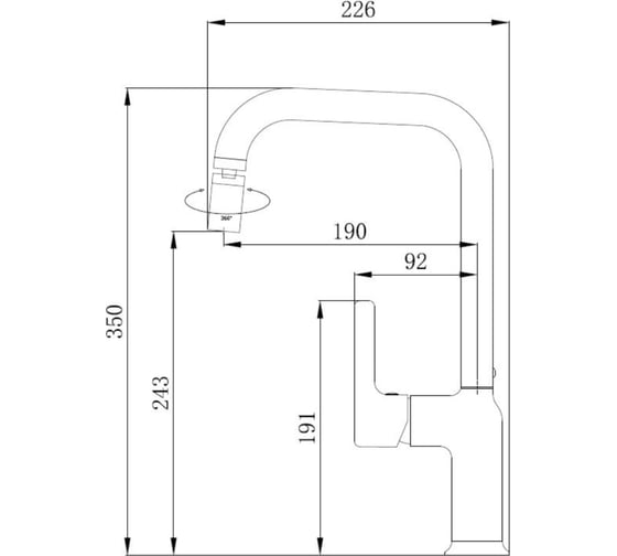 Смеситель для кухни VODA "Column" G-излив CLM519