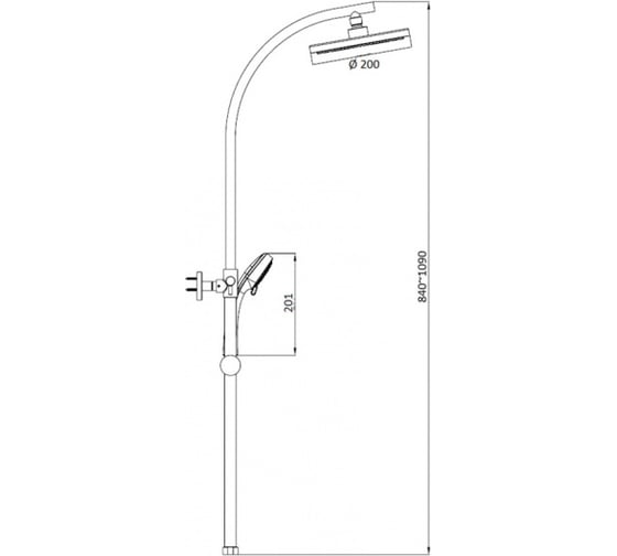 Душевая система SmartSant Прайм комплект штанга, ручное переключение ...