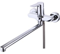 Смеситель для ванны и душа SmartSant Адамант излив 350 мм, керамический переключатель, без аксессуаров, хром SM303502AA