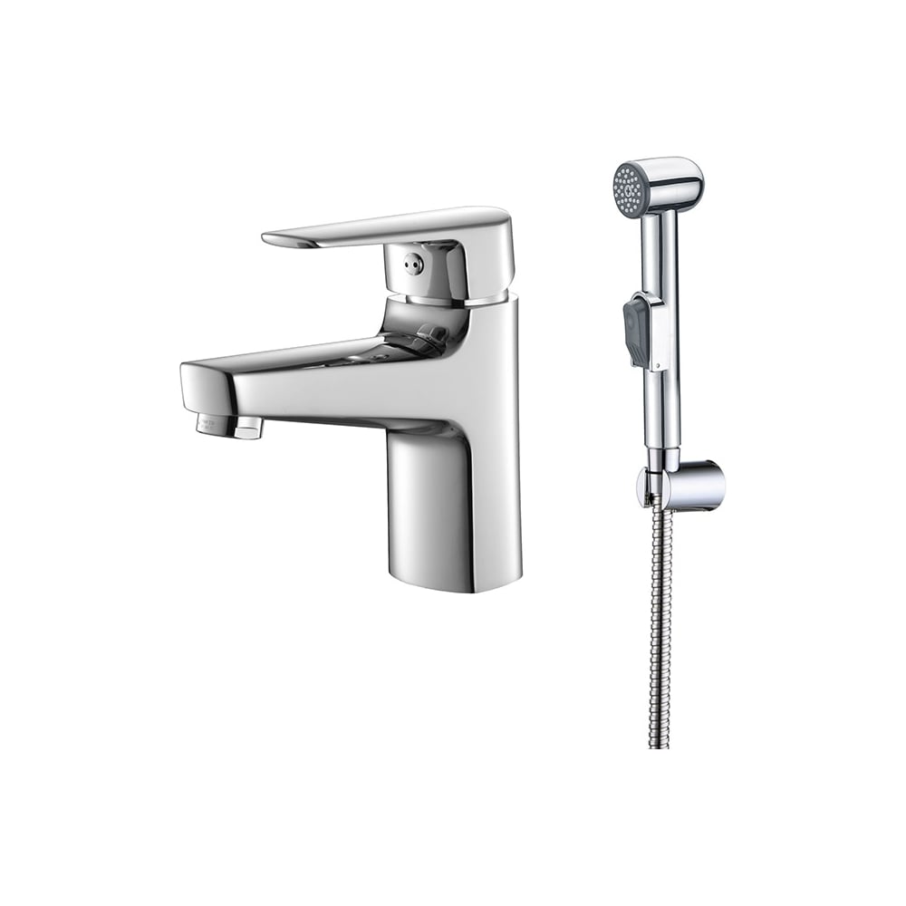 Смеситель для умывальника SmartSant Инлайн с гигиеническим душем, хром ...