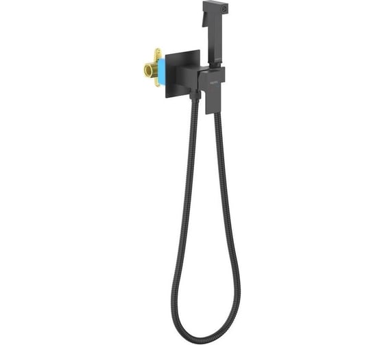 Встроенный комплект для гигиенического душа Aquatek ЛИБРА (смеситель + гигиеническая лейка + шланг), матовый черный AQ1022MB 00000135481 1