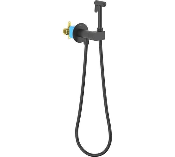 Встроенный комплект для гигиенического душа Aquatek ОБЕРОН (смеситель + гигиеническая лейка + шланг), матовый черный AQ1024MB 00000135485 1