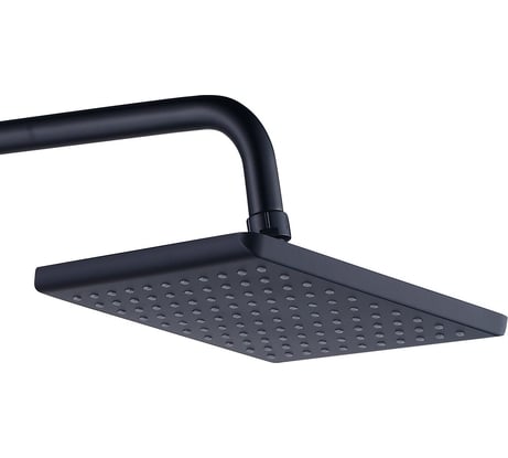 Верхний душ черного цвета 215*215мм с силиконовыми форсунками Cube BOND B02-9988