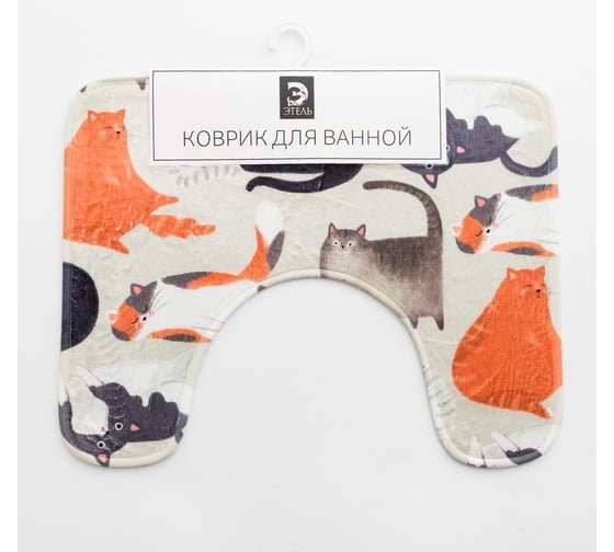 Коврик для ванной Этель Котики 50x40 см, велюр 5399398
