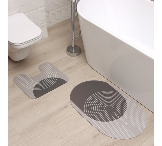 Набор ковриков для ванной Этель Bathroom 2 шт, 48x78 см и 40x45 см 9829468
