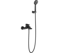 Смеситель для ванны с душевым набором Aquatek ЛИРА матовый черный AQ1449MB 00000135239