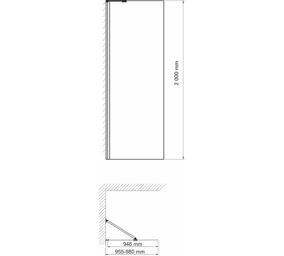 Обратная панель WasserKRAFT Aller 100х200 10H10-RP100