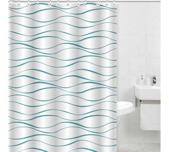 Штора для ванной комнаты Gota Rocio Aqua Blue 180х180  1/25 16211 1