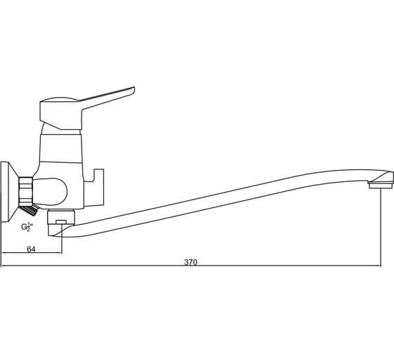 Смеситель GROSS AQUA Alfa для ванны, с длинным изливом 7211313C-35S