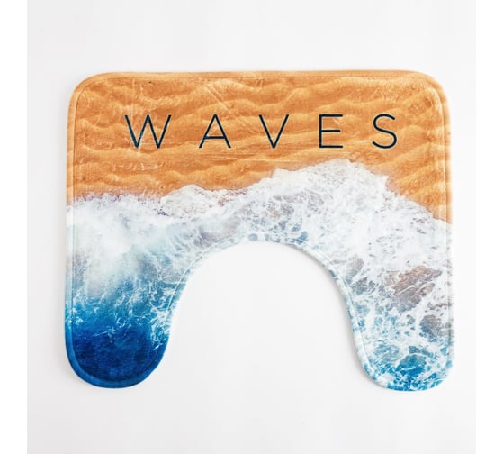 Набор ковриков для ванной Этель Waves 2 шт, 80x50 см, 50x40 см, велюр 5399384