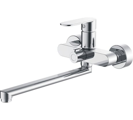 Смеситель для ванны Haiba латун с длин поворот изливом и душевой лейкой, хром HB22590 026-5699