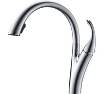 Смеситель для кухни мойки Haiba латунный с выдвижной лейкой душем, хром HB70180