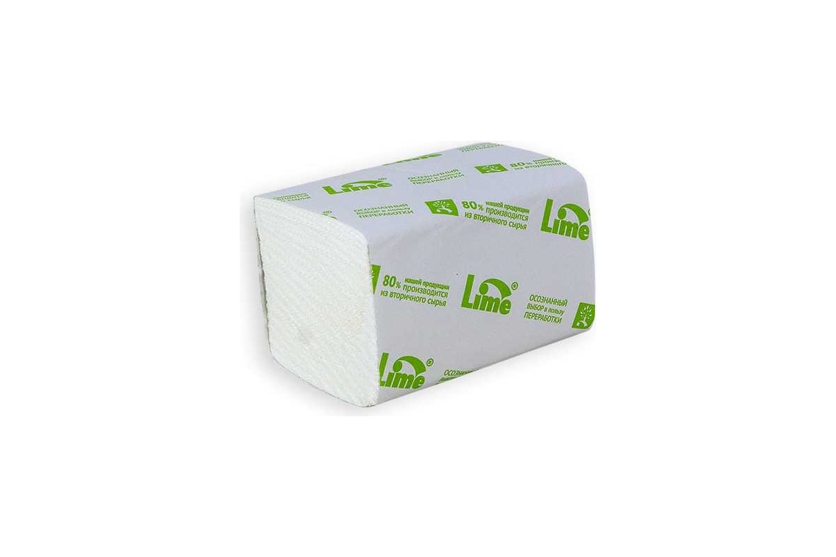 Туалетная бумага Lime в пачках, 2 слоя, V-сложение, 250 листов, 11х22.5 ...