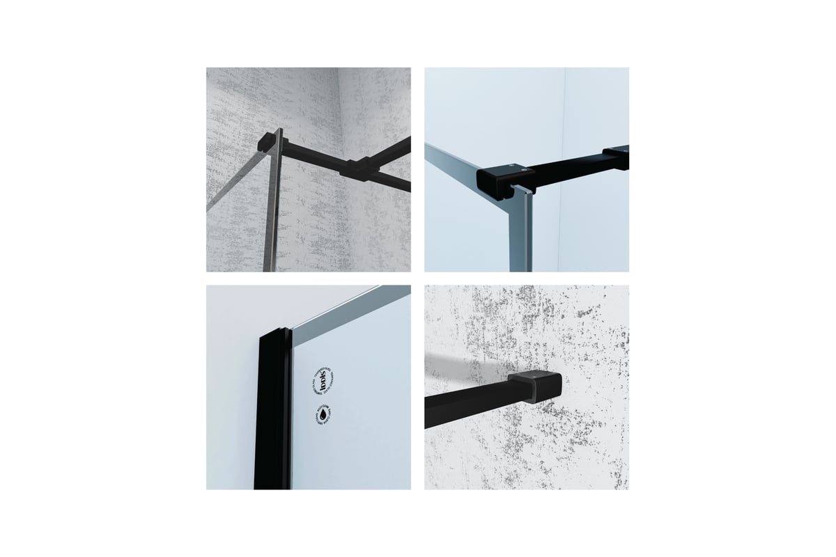 Душевая перегородка IDDIS Slide Walk In, черная, 120x195 см SLI8BS2i23 ...