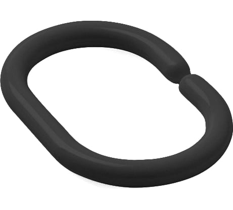 Набор колец для шторы в ванную комнату IDDIS  цвет черный RID013P