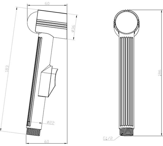 Гигиенический душ ESKO однорежимный Hygienic Hand Shower лейка 30 мм HHS130