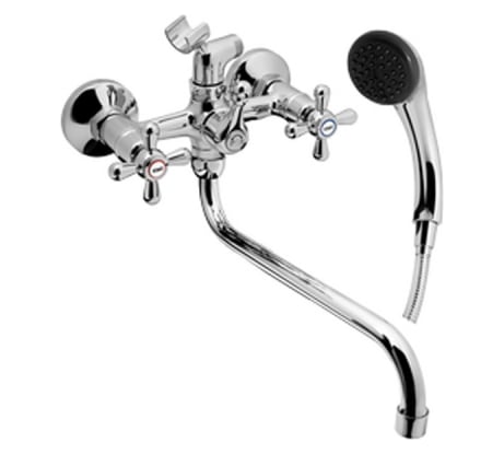 Смеситель ESKO Vienna для ванны латун с длинным поворот изливом 35 и душ лейкой, хром, VN31-2 VN 31-2