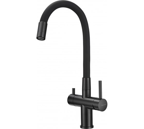 Смеситель для кухни с фильтром MILACIO Ultra 560 total black черный шланг MCU.560.TBB