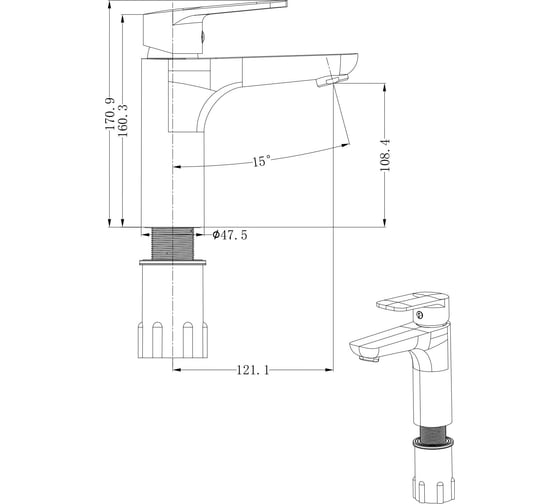 Смеситель для раковины ESKO "Mexico" MX26new
