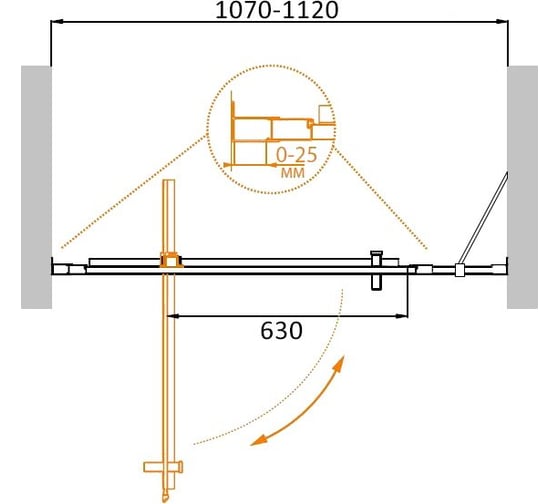 Душевая дверь Cezares MOLVENO-BA-11-90+20-C-Cr-IV