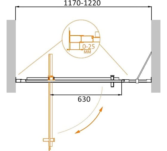 Душевая дверь Cezares MOLVENO-BA-11-90+30-C-Cr-IV