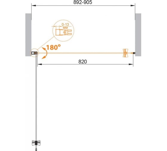 Душевая дверь Cezares ECO-O-B-1-90-C-NERO
