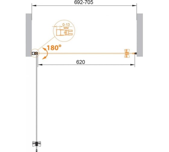 Душевая дверь Cezares ECO-O-B-1-70-C-NERO