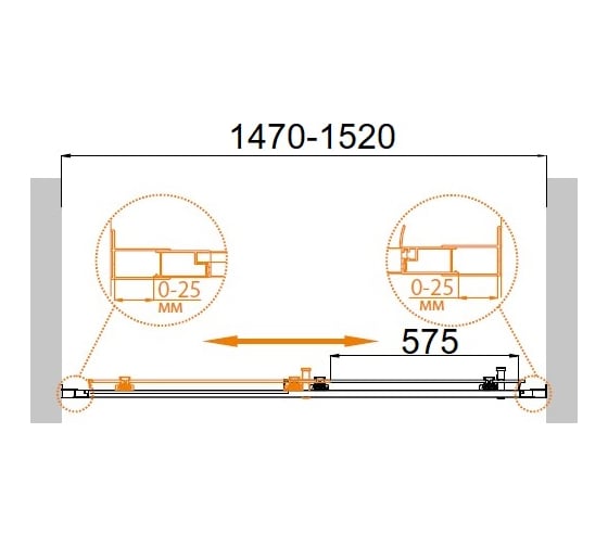 Душевая дверь Cezares MOLVENO-BF-1-150-P-Cr