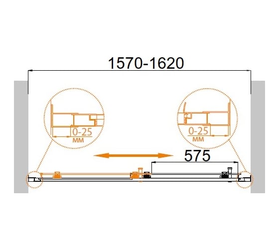 Душевая дверь Cezares MOLVENO-BF-1-160-C-Cr-IV