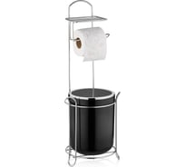 Держатель для туалетной бумаги VIALEX с круглым ведром YB255-black