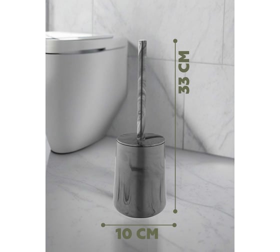 Ершик для унитаза с подставкой VIALEX ELEGANCE MARBLE EYM102-grey