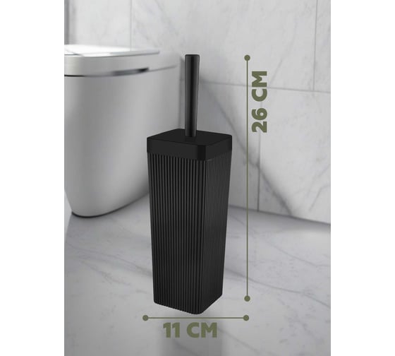 Ершик для унитаза с подставкой VIALEX COLUMB CKB401T-black