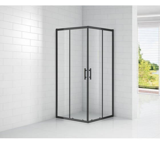 Душевой уголок Cezares ECO-O-A-2-100-C-NERO 1