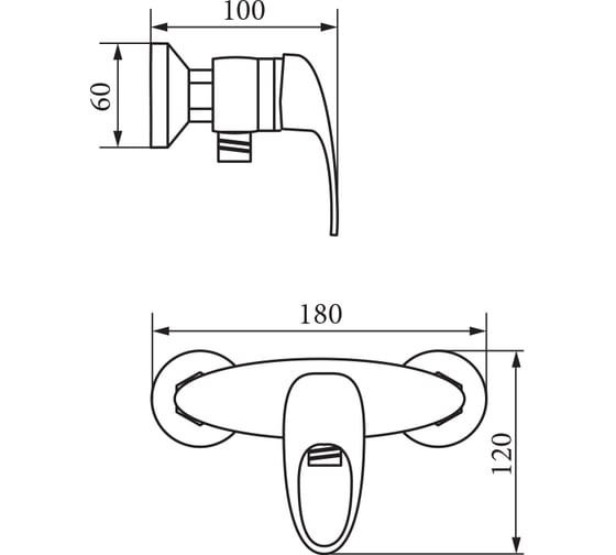 Смеситель для душа Veragio PONT монокомандный, внешний, хром VR.PNT-2130.CR