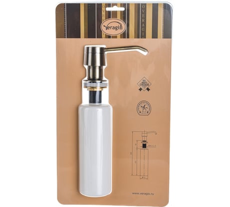 Встраиваемый дозатор жидкого мыла Veragio Sbortis колба, пластик, бронза VR.SBR-8441.BR