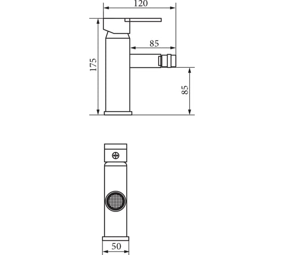 Смеситель для биде Veragio Quartet монокомандный, хром VR.QRT-4620.CR